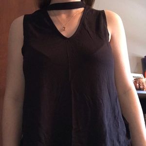 Black Cut Out Tank Top